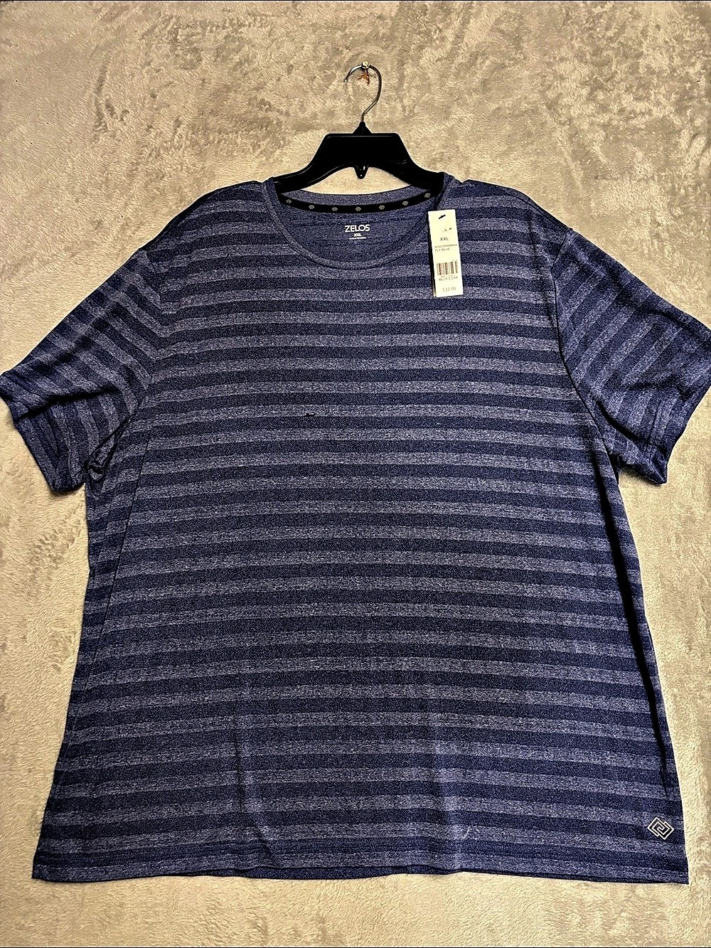 ZELOS Striped Short Sleeve Tee Blue XXL NWT